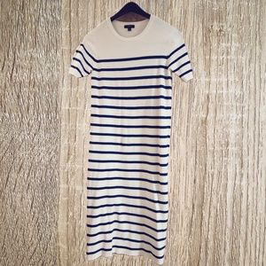 J. Crew Navy Striped Margot Sweater Casual Dress